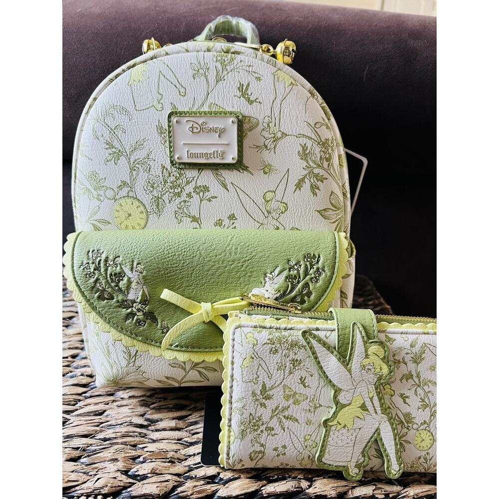 Loungefly Disney Peter Pan Tinker Bell Floral Allover Print Mini Backpack